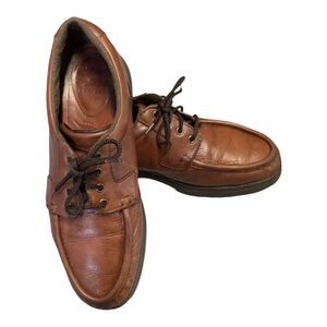 Easy Spirit Comfort Casual Oxfords Mens Size 11D Brown Leather Anti Shock